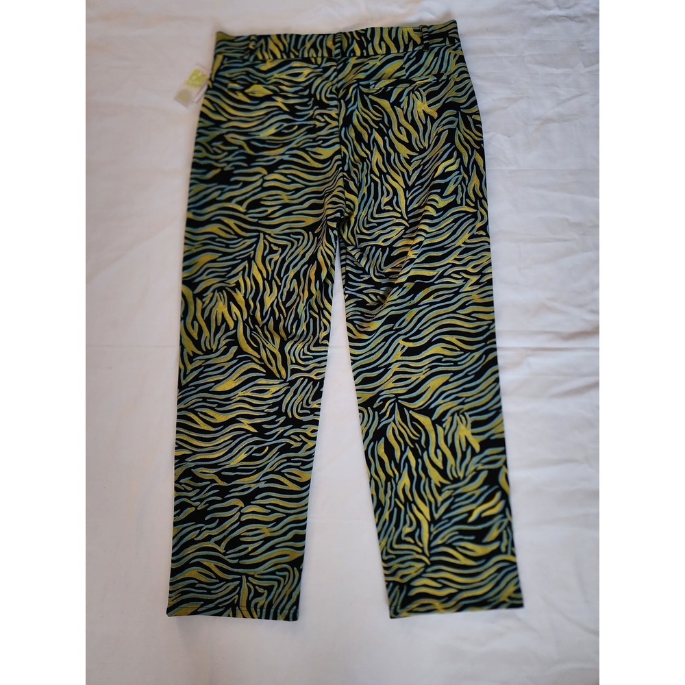 Be Proud Women's Multicolor Animal Print Flat Front Straight Leg Pants Large NWT - Picture 11 of 12